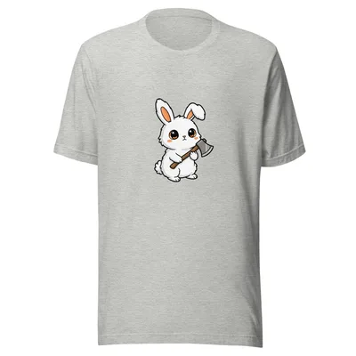 Whimsical Warrior Bunny Tee - front - mockup