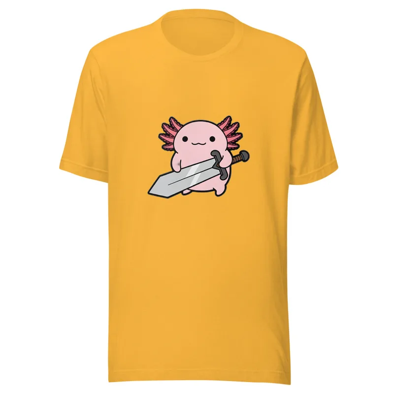 Warrior Axolotl Tee, front view