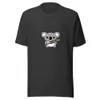 Koala Combat Tee, front view — cartoon koala grinning while holding a spiked barbed-wire bat on white background