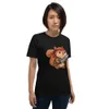 Warrior Squirrel Graphic Tee, front view — cartoon squirrel in red bandana and camo vest wielding a large combat knife