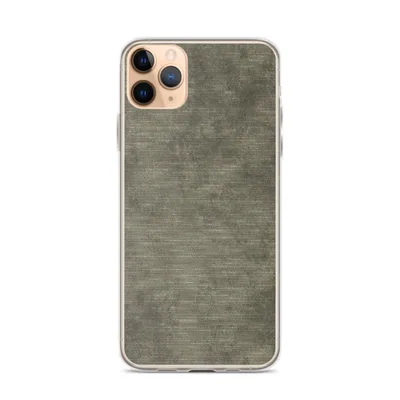 tightly woven horizontal line texture in layered taupe, charcoal, and warm grey tones with organic variation on mockup Woven Earth Texture Clear Case - default view — clear iphone case
