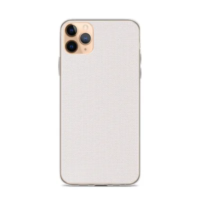 solid white woven textile texture with subtle natural fiber variation on a light neutral background on mockup Pure Clarity Minimal Case - default view — clear iphone case