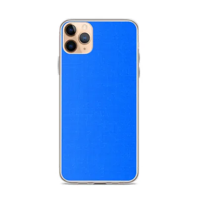 solid electric blue textured surface with subtle crackle-like light veining across a vivid cobalt background on mockup Electric Blue Serenity Case - default view — clear iphone case