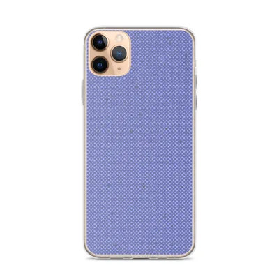 fine checkerboard woven pattern in periwinkle blue with subtle tonal variations and faint organic marks on a light blue background on mockup Periwinkle Woven Texture Clear Case - default view — clear iphone case