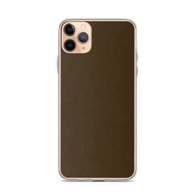 deep warm brown solid color with subtle texture variation across a matte earthy surface on mockup Rich Earth Tones Clear Case - default view — clear iphone case