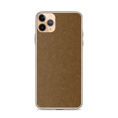 fine crackled leather grain pattern in warm sienna and tan tones with subtle mosaic-like surface texture on mockup Burnished Leather Texture Clear Case - default view — clear iphone case