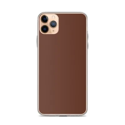 solid deep cognac reddish-brown color field with smooth, matte-like finish and no additional imagery on mockup Rich Cognac Minimal Clear Case - default view — clear iphone case