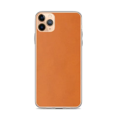 smooth solid burnt orange surface with subtle warm texture variation and rich terracotta undertones on mockup Burnt Orange Minimalist Clear Case - default view — clear iphone case