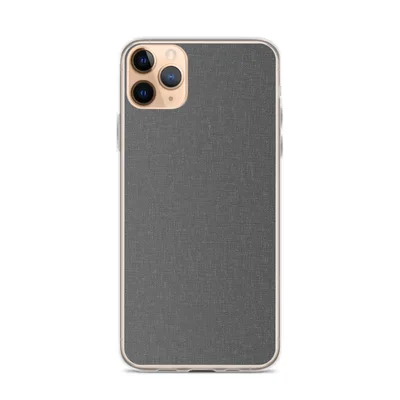 close-up woven linen fabric texture in muted charcoal and slate gray tones with subtle thread variation on mockup Slate Linen Texture Clear Case - default view — clear iphone case
