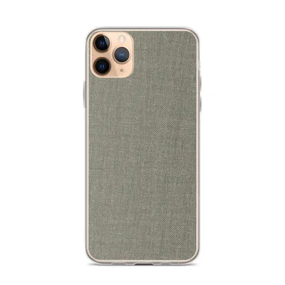 fine woven textile pattern in muted sage green and warm grey tones resembling close-up suiting fabric on mockup Subtle Texture Minimalist Clear Case - default view — clear iphone case