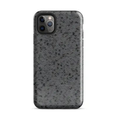 close-up seamless chain mail pattern in dark charcoal and gunmetal tones with interlocking steel ring links on a black background on Glossy Dark Chain Mail Armor Case - default view — protective iphone case