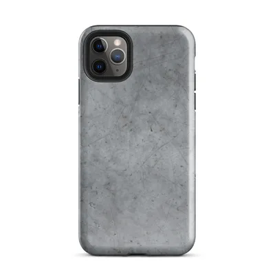 scratched and worn gray metal surface with fine random score lines, rust speckles, and soft cloudy tonal variation on Glossy Scarred Steel Surface Case - default view — protective iphone case