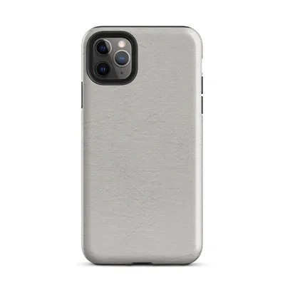 soft crinkled linen fabric texture in muted stone grey with subtle natural fiber detail and organic surface variation on Glossy Stone Linen Texture Tough Case for iPhone - default view — protective iphone case