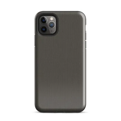 close-up woven textile surface in warm charcoal gray with fine horizontal ribbing and subtle tonal variation on Glossy Charcoal Woven Texture Tough Case for iPhone - default view — protective iphone case