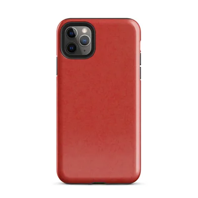 deep crimson red surface with subtle mottled texture variation across a solid warm red background on Glossy Crimson Fire Tough Case for iPhone - default view — protective iphone case
