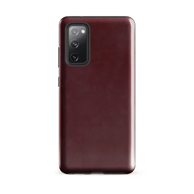 deep burgundy marbled texture with subtle mottled veining in dark crimson and dusty rose tones, resembling aged velvet or worn leather on Glossy Crimson Velvet Tough Case for Samsung - default - Front view — samsung phone case