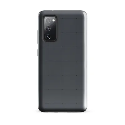 uniform dark charcoal grid of square tiles with fine dark lines and subtle tonal variation on a slate background on Glossy Dark Grid Slate Tough Case for Samsung - default - Front view — samsung phone case