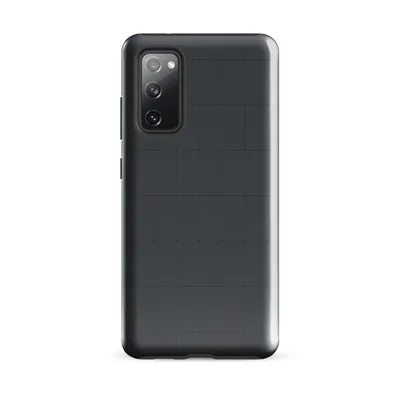 staggered rectangular tile grid pattern in deep charcoal and dark slate gray tones on a flat matte background on Glossy Slate Grid Tough Case for Samsung - default - Front view — samsung phone case