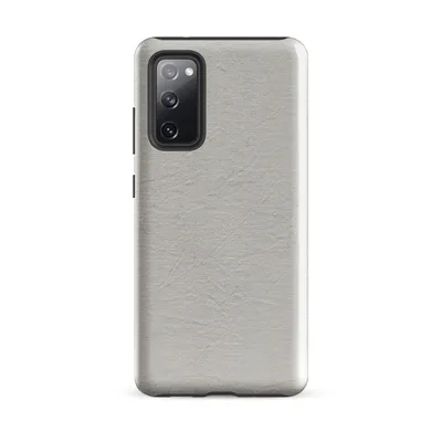 seamless wrinkled linen fabric texture in muted warm grey tones with subtle natural fiber detail on Glossy Stone Linen Texture Tough Case for Samsung - default - Front view — samsung phone case