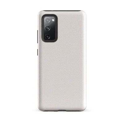 plain off-white woven canvas texture with subtle fabric grain and soft warm undertones on a uniform background on Glossy Clean White Canvas Tough Case for Samsung - default - Front view — samsung phone case