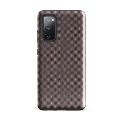 fine dark checkerboard woven textile pattern in deep charcoal and warm muted brown tones on Glossy Dark Woven Texture Tough Case for Samsung - default - Front view — samsung phone case