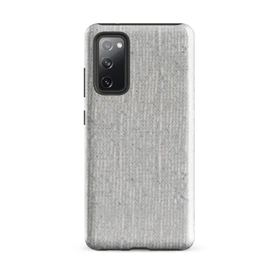 soft gray concrete surface with vertical striations and organic weathered markings in a muted stone palette on Glossy Stone Wash Texture Tough Case for Samsung - default - Front view — samsung phone case