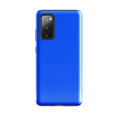 solid vivid electric blue surface with subtle texture and fine scratch-like marks across the finish on Glossy Electric Blue Bold Tough Case for Samsung - default - Front view — samsung phone case