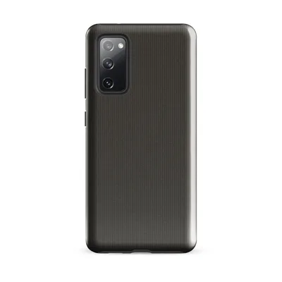 close-up ribbed fabric weave pattern in deep warm charcoal grey with subtle tonal variation on Glossy Charcoal Woven Texture Tough Case for Samsung - default - Front view — samsung phone case