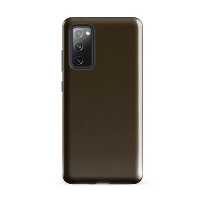 solid deep warm brown with subtle organic texture variation across the surface on Glossy Rich Earth Brown Tough Case for Samsung - default - Front view — samsung phone case
