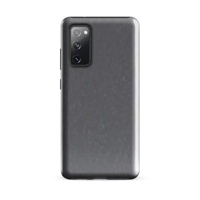 soft heathered storm grey fabric-like texture with subtle tonal variation across a matte surface on Glossy Storm Grey Texture Tough Case for Samsung - default - Front view — samsung phone case