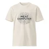 Bone Meat Computer Unisex Tee — bold black text reading Meat Computer inside a circle merging branching neuron dendrites