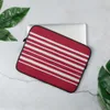 Classic Red Stripe Laptop Sleeve — horizontal white stripes evenly spaced across a rich crimson red background in a clean