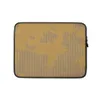 Torn Cardboard World Laptop Sleeve — world map illustration mimicking peeling kraft paper revealing corrugated cardboard