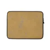 Desert Gold Weathered Patina Laptop Sleeve — warm amber and ochre surface with scattered silver-grey distressed flaking