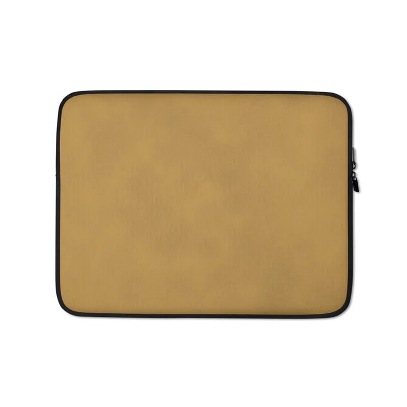 Golden Hour Minimalist Laptop Sleeve — smooth warm golden ochre surface with subtle painterly tonal variation