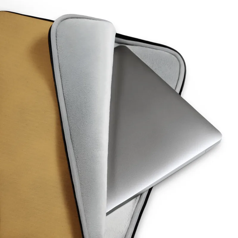 Golden Hour Minimalist Laptop Sleeve — smooth warm golden ochre surface with subtle painterly tonal variation
