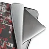 Charcoal Circuit City Chaos Laptop Sleeve — aerial abstract cityscape of intersecting grids and layered rectangular forms