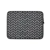 Iron Chain Mail Armor Laptop Sleeve — close-up seamless chain mail pattern in weathered silver-grey metal with rust spots