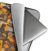 Circuit Camo Tech Fusion Laptop Sleeve — dense mechanical circuit board pattern in vivid orange and dark charcoal