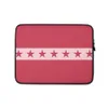 Red Star Band Laptop Sleeve — seven dark red stars aligned on a soft pink horizontal band over a solid crimson-red