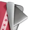 Red Star Band Laptop Sleeve — seven dark red stars aligned on a soft pink horizontal band over a solid crimson-red