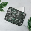 Forest Green Circuit City Chaos Laptop Sleeve — aerial view of a densely packed geometric megacity in forest green, charcoal