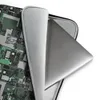Forest Green Circuit City Chaos Laptop Sleeve — aerial view of a densely packed geometric megacity in forest green, charcoal