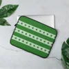 Green Stars and Stripes Laptop Sleeve — alternating deep forest green horizontal bands and soft mint stripes, each row