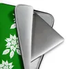 Winter Poinsettia Trio Laptop Sleeve — three white poinsettia blooms with detailed leaf veining arranged in a row on a deep