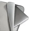 Stone Grey Linen Texture Laptop Sleeve — soft stone grey linen fabric texture with subtle woven grain and natural creased
