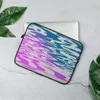 Neon Tide Wave Laptop Sleeve — rippling water surface in a gradient from deep teal to electric magenta with organic wave