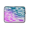 Neon Tide Wave Laptop Sleeve — rippling water surface in a gradient from deep teal to electric magenta with organic wave