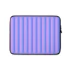 Neon Ridges Soft Wave Laptop Sleeve — soft 3D vertical ridges with smooth gradients of periwinkle blue and bubblegum pink
