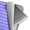 Neon Ridges Soft Wave Laptop Sleeve — soft 3D vertical ridges with smooth gradients of periwinkle blue and bubblegum pink